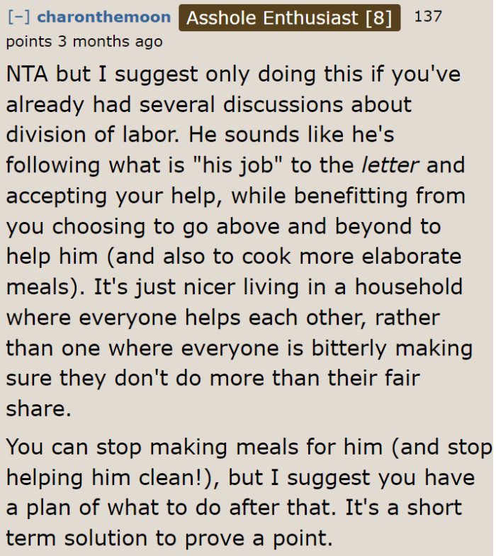 The plan is to make her husband help.