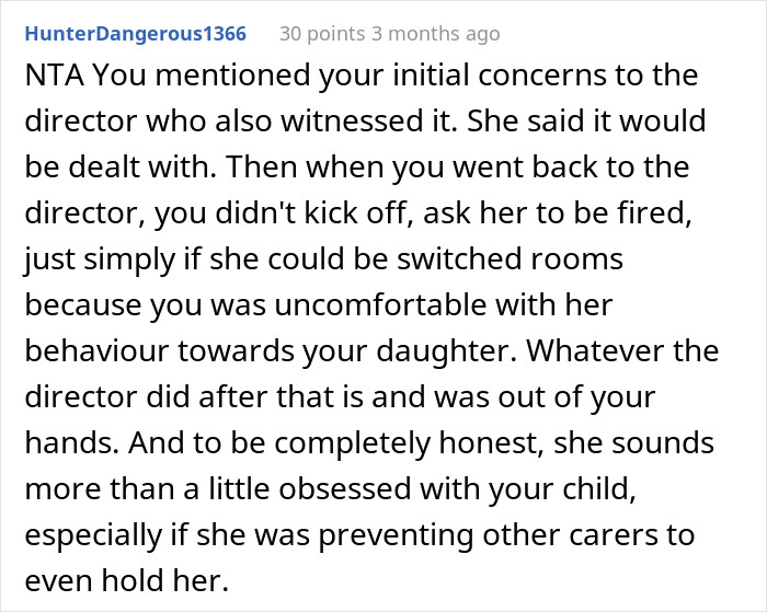 #19 She sure has other complaints before and this was just a trigger that fired her.