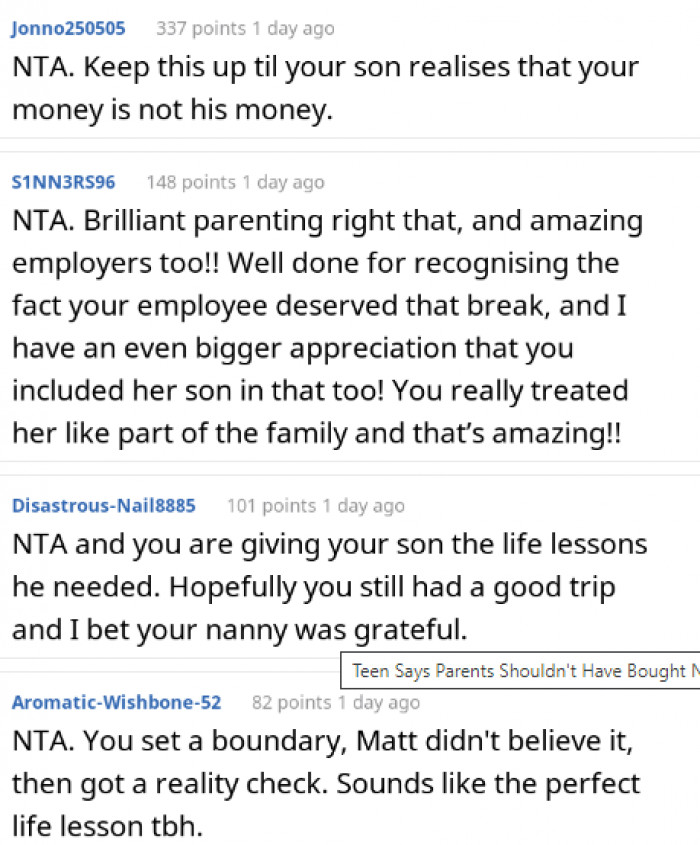 Kids need to learn their lessons.