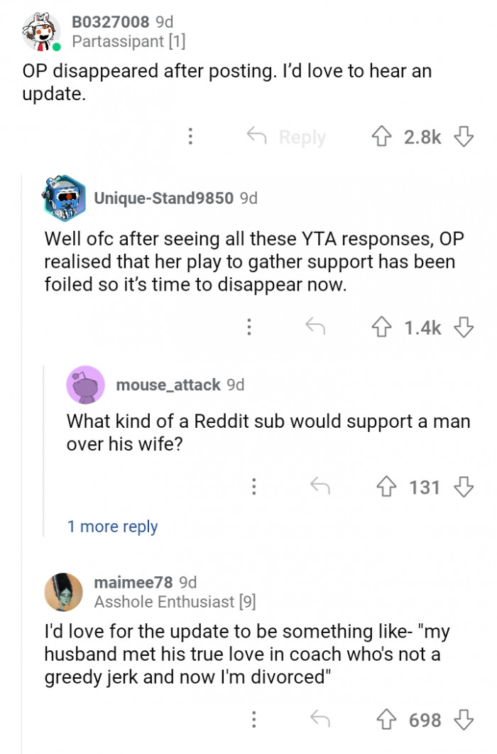 #15 Definitely. She probably couldn't take the comments.