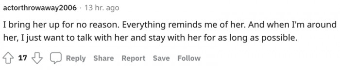 We can talk non-stop about the people we love.