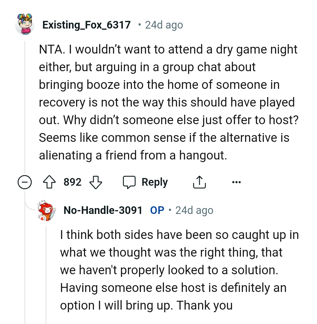 This Redditor wouldn't want to attend a dry game night