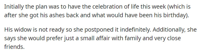 Originally scheduled for this week, which coincided with the receipt of his ashes and his birthday, the 