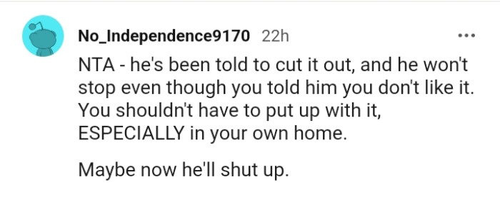 You shouldn't have to put up with it