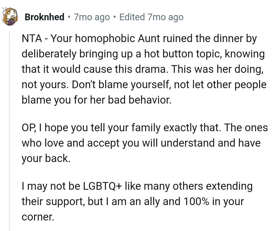 The OP shouldn't blame herself