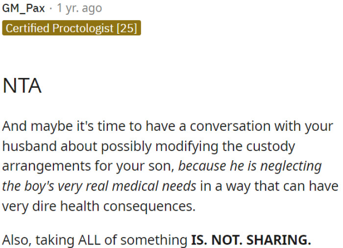 Taking all of something is not sharing.