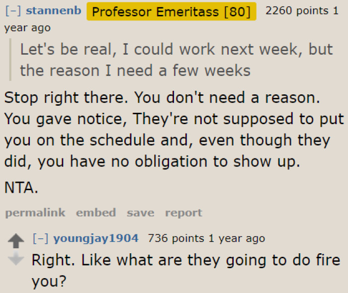 The notice is enough. The OP doesn't need to explain herself to her abusive supervisor.