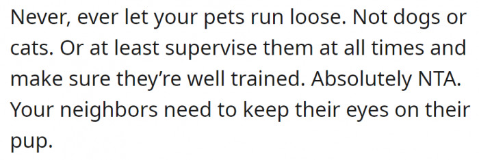 Letting him run around unsupervised and untrained is really wrong and thoughtless