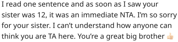 17. He's the ideal big brother.