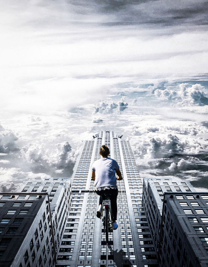 27. Riding on skyscrapers like it's flat earth