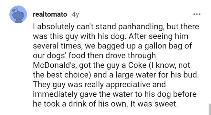 From a Redditor who cannot handle panhandling