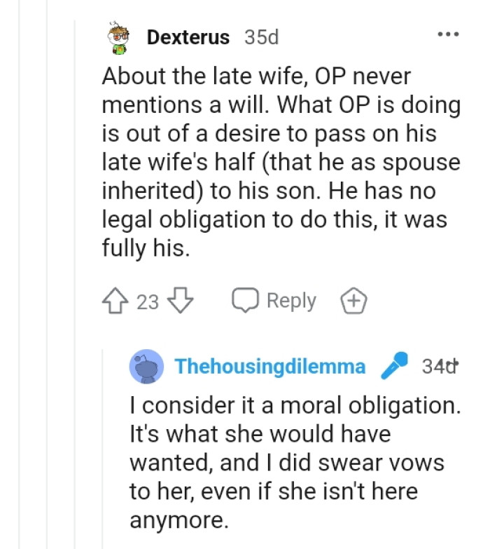 He has no legal obligation to do this