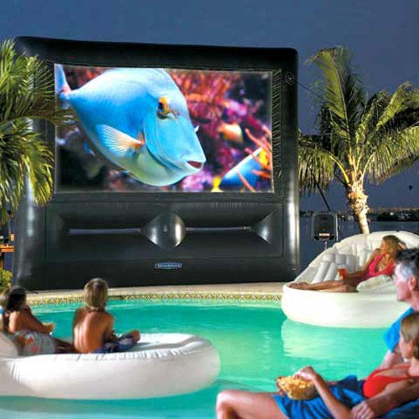 8. Dive-In Theater: Make a splash at your next pool party with an inflatable movie experience.