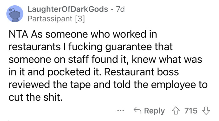 Here's how the Reddit community reacted to the user's post: