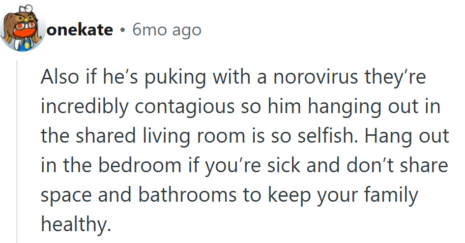 Nothing says “romance is dead” like spreading norovirus in the living room.