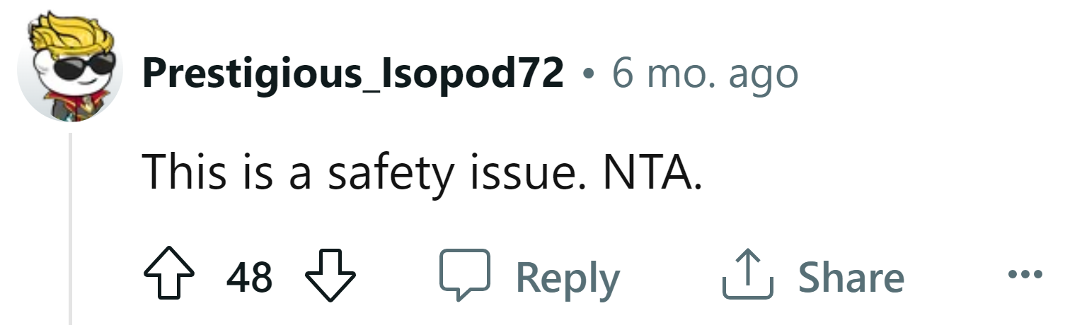 It's a safety issue.