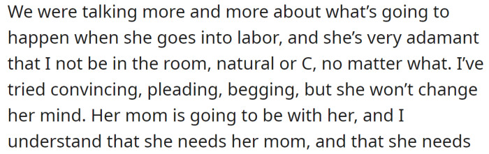 His wife had already made her decision despite his feelings: