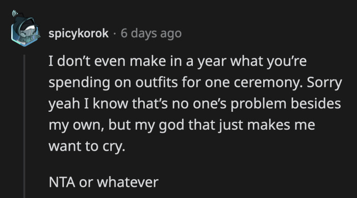 This is one of the main takeaways for a lot of people who read OP's post.