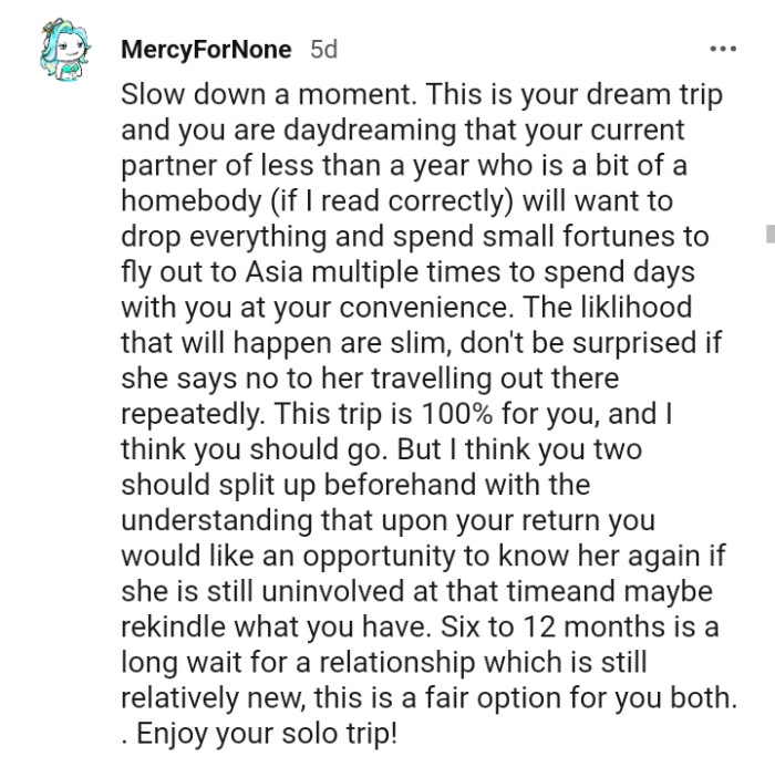 This Redditor believes they should split beforehand