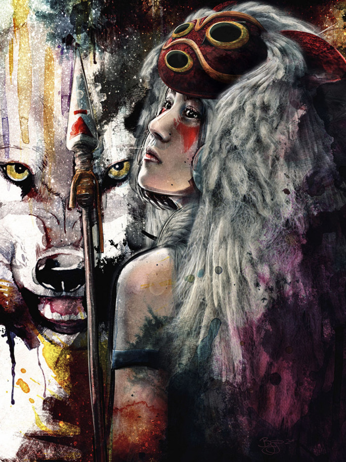 33. Mononoke Wolf Forest Spirit Painting By Barrett Biggers
