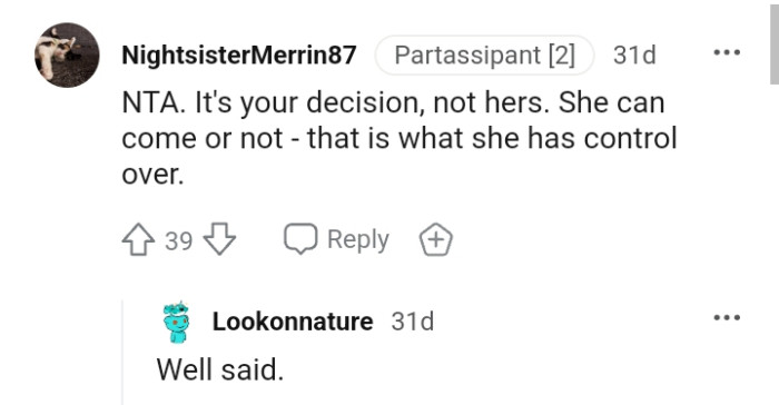 Let's head into the comments and find out what other Redditors have to say regarding the story