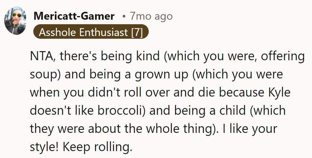 Serving soup doesn't mean pandering to toddler tantrums. Keep the grown-up vibe!