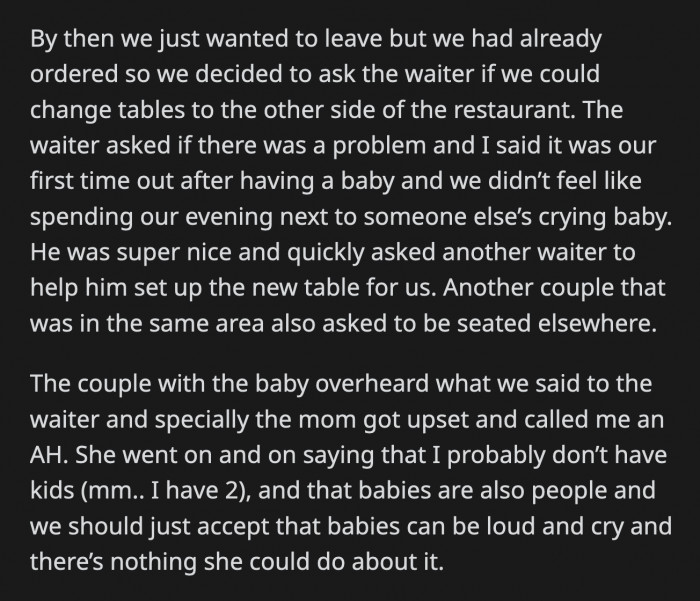 OP was trying very hard not to react to her but she got too annoyed by what the woman said