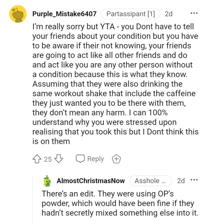 This Redditor doesn't think this is on the OP's friends