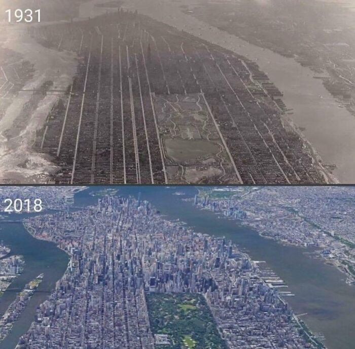 "Manhattan 1931 vs. Now"