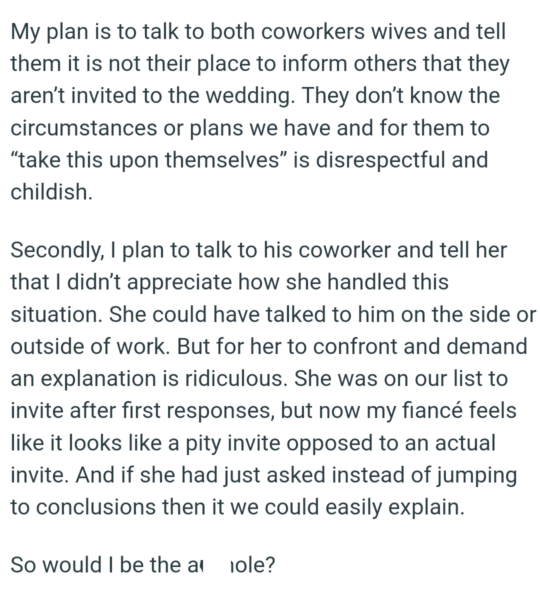 They Don’t Know the Circumstances or Plans the Couple Has