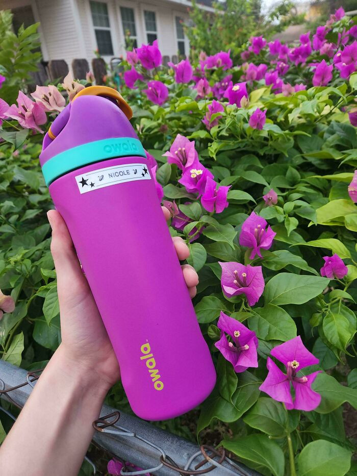 "Water Bottle & Flowers"