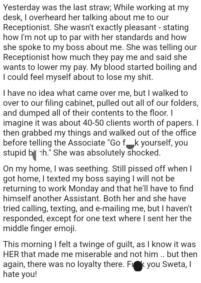 The OP Quit Her Job, and Both Her Employer and the Assistant Have Tried Calling, Texting, and Emailing OP, but She Hasn't Responded