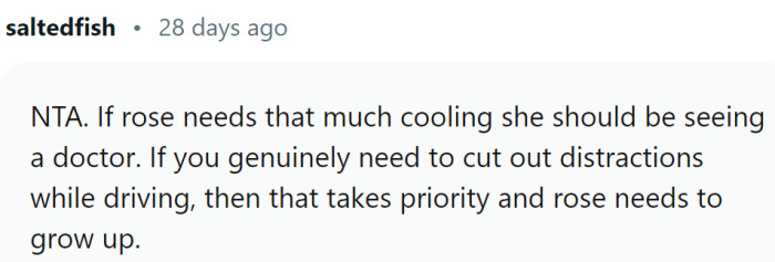 Rose needs to grow up and start dealing with her problems, not make everyone else bend over backwards for her