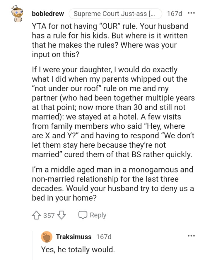 OP's husband has a rule for his kids