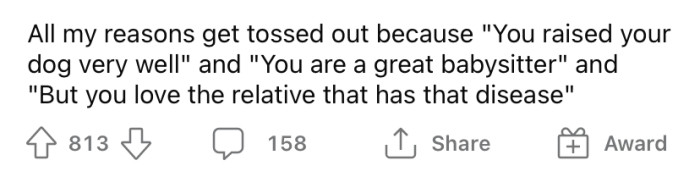 But every explanation the OP gives is disregarded as nonsense.