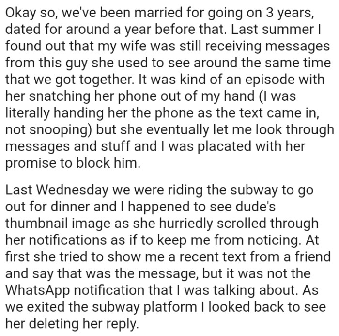 It was kind of an episode with her snatching her phone out of the OP's hand