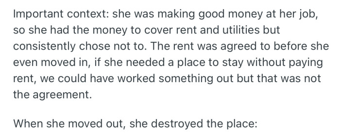 When OP’s SIL moved out, she destroyed the place