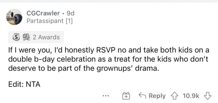 Yep, this sounds like a better plan for the whole family.