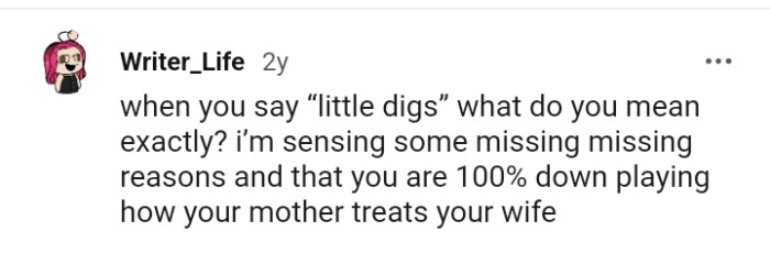This Redditor wants to understand what the OP means by little digs
