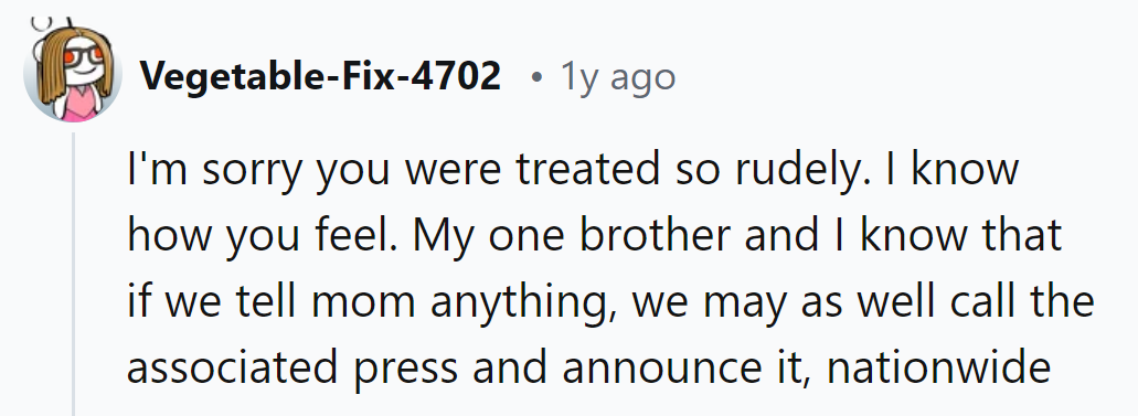 Mom's gossip hotline: making headlines since forever.