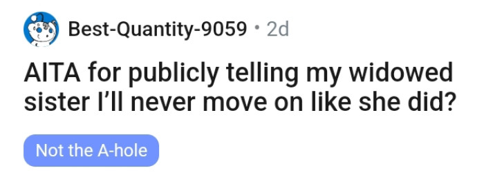 The OP kicks off her story with this headline