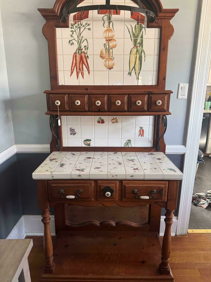 "I Think I’m Going To Use It As A Coffee Bar In My Dining Room! All The Vegetables Do Remind Me Of A Gardening Table"