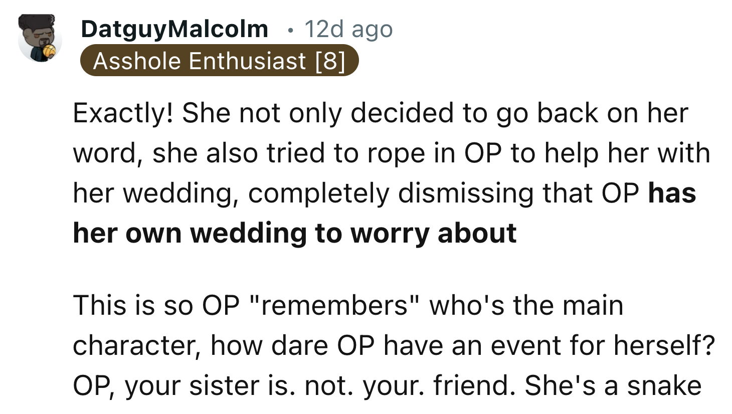 OP Has Her Wedding to Worry About