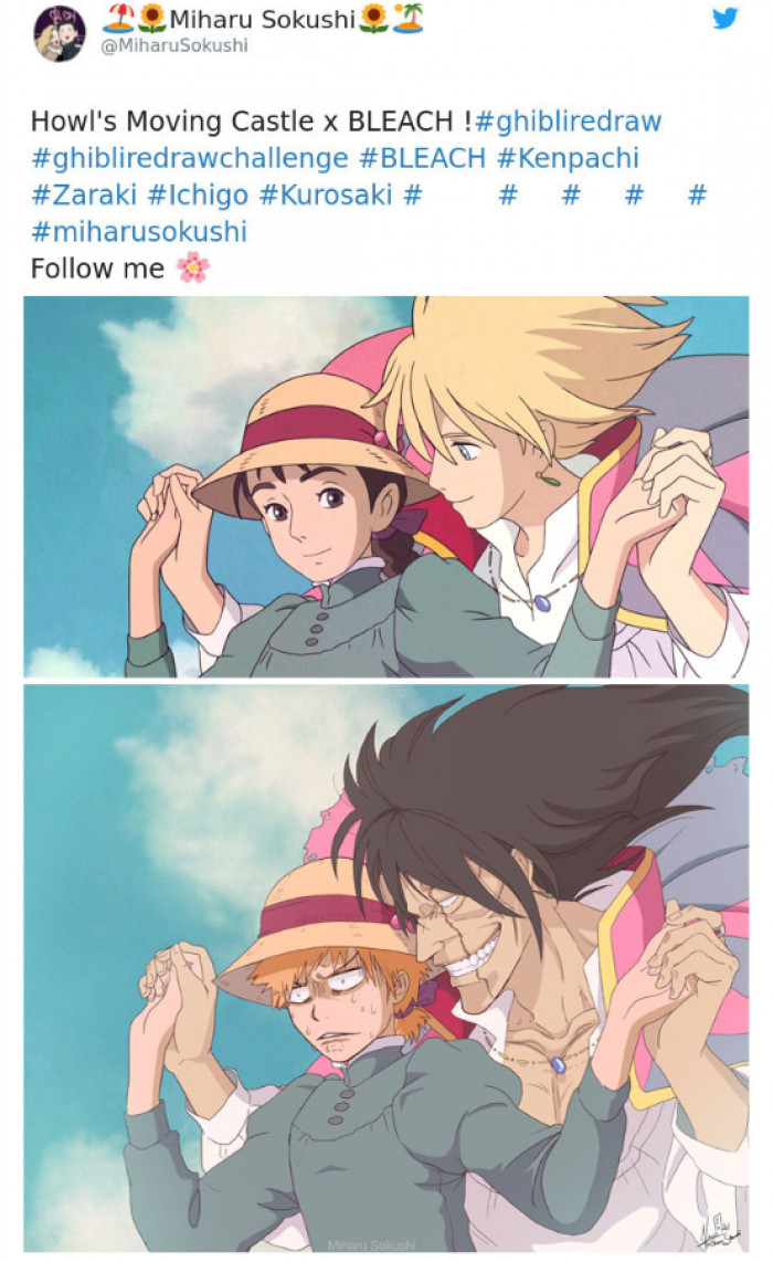 11. Ichigo and Zaraki a la Howl's Moving Castle