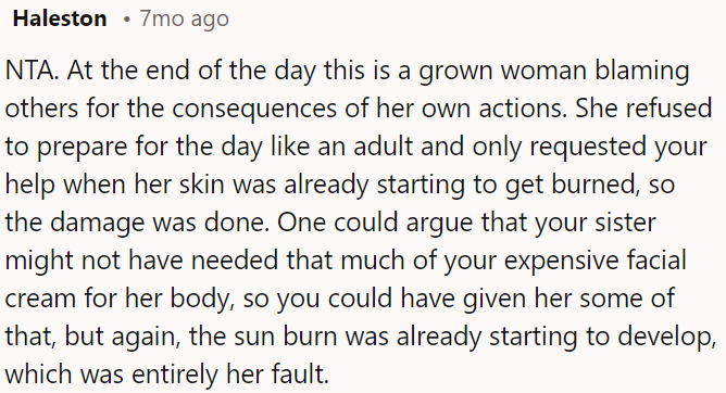 The damage was done because of her negligence.