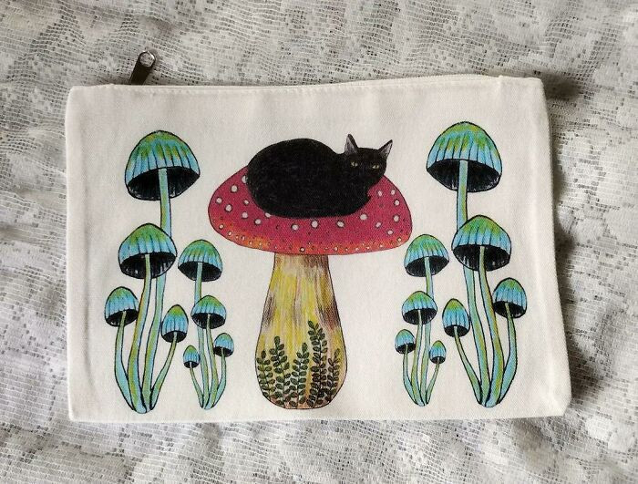"A Zippered Pouch Featuring One Of My Illustrations. I Used A Printable Iron-On Transfer"