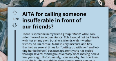 Redditor Rips Into Her Friend In Front Of Their Entire Friend Group, Resulting In Her Breaking Down Crying