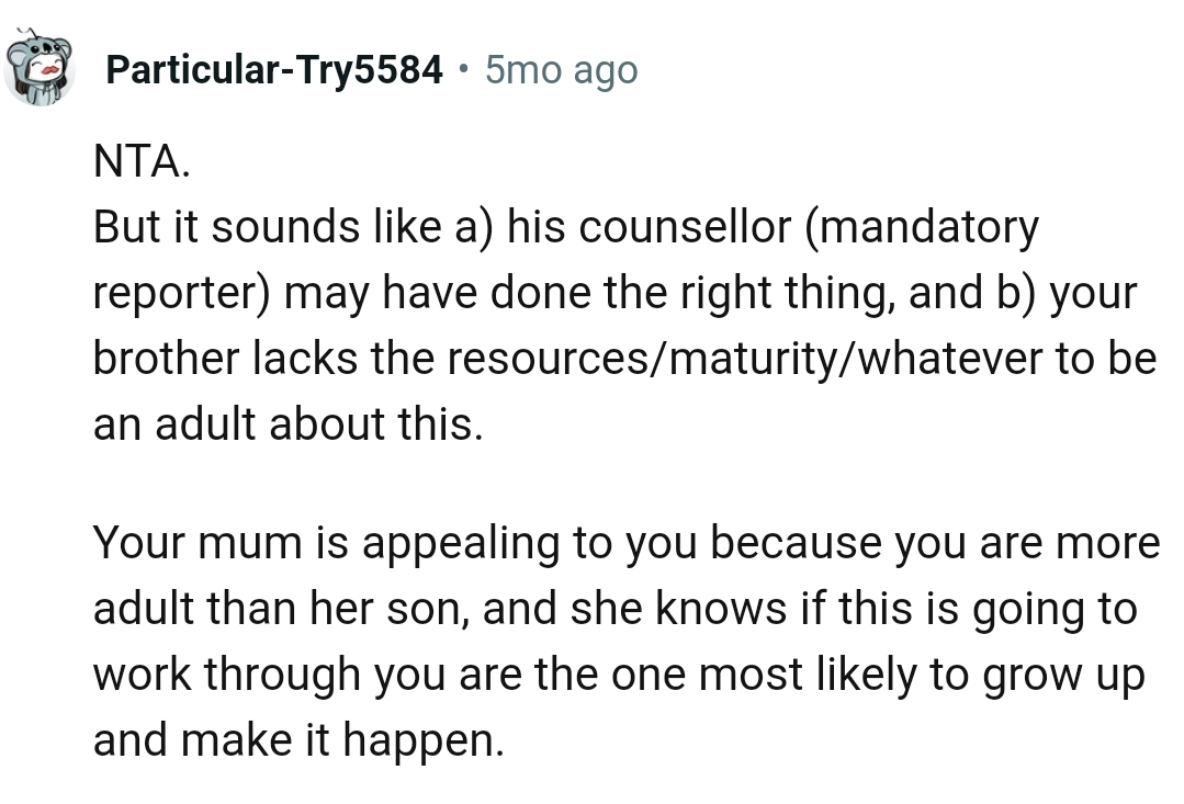 OP's mom is appealing to her