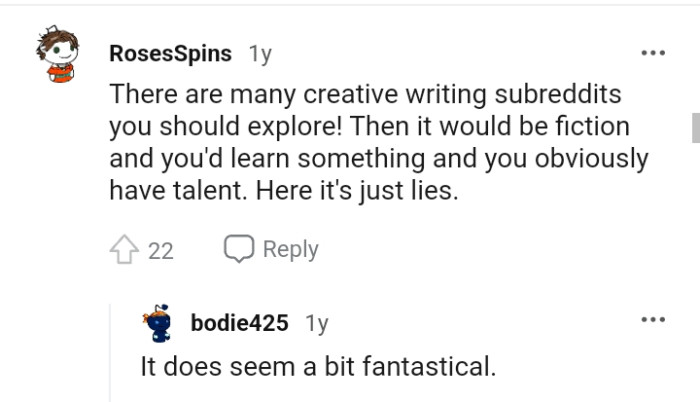 This Redditor doesn't believe that the OP's story is real.