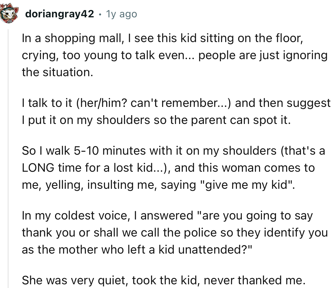 Crazy story. Some parents are clearly negligent and ungrateful at the same time